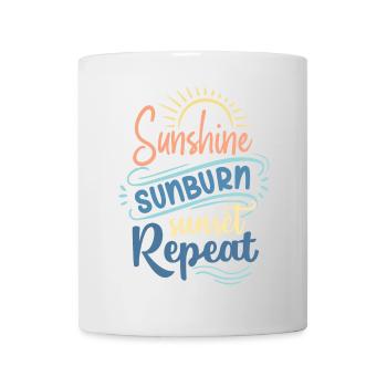Sonnenschein Sonnenbrand Sonnenuntergang Wiederholung - Tasse - Weiß - Vorne