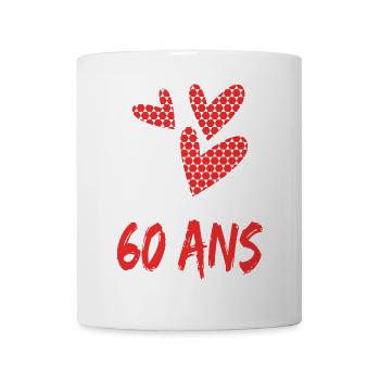 60. 60 YEARS. 60th ANNIVERSARY. 60TH BIRTHDAY. - Mug - white - Front