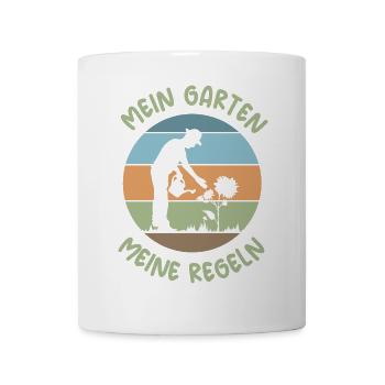 mein garten meine regeln lustige Sprüche Gärtner - Tasse - Weiß - Vorne