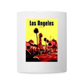 Los Angeles PopArt Straßenszene - Tasse - Weiß - Vorne