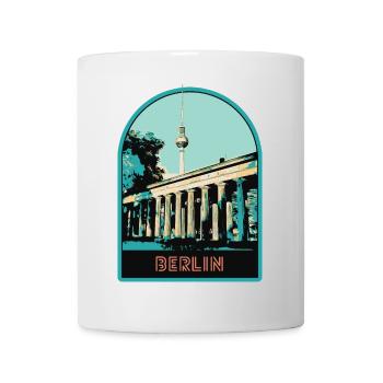 Berliner Fernsehturm und Brandenburger Tor - Tasse - Weiß - Vorne