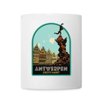 Picturesque illustration of the Grand Place - Mug - white - Front