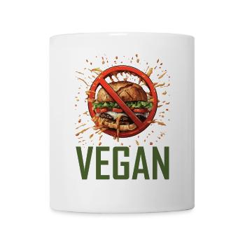 Veganer Verzicht auf Fast Food Design - Tasse - Weiß - Vorne