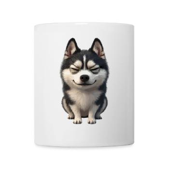 Cheerful Husky Laughing Face - Mug - white - Front