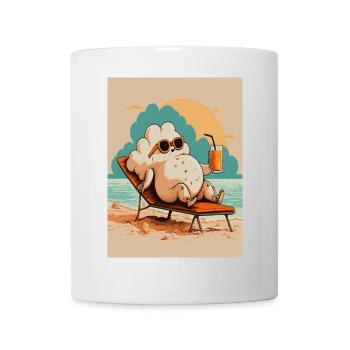 Relaxing Popcorn Strandurlaub Design - Tasse - Weiß - Vorne
