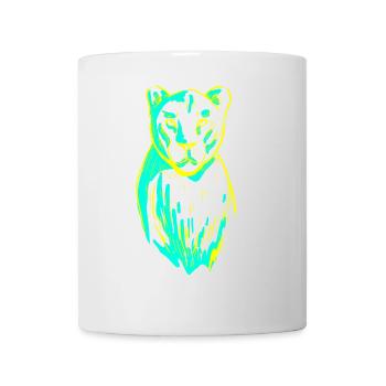 Tiger Löwe Katze Katzen Wildtiere Leopard - Tasse - Weiß - Vorne
