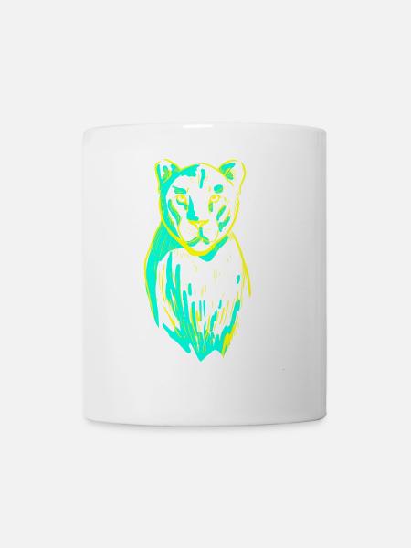 Tiger Löwe Katze Katzen Wildtiere Leopard - Tasse - Weiß