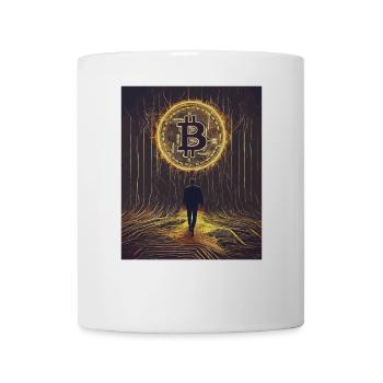 Digital Bitcoin Forest Scene - Tasse - Weiß - Vorne