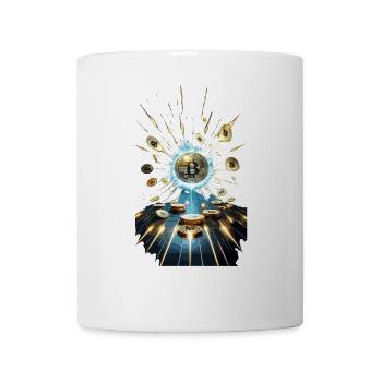 Bitcoin Explosion Digital Art Design - Mug - white - Front