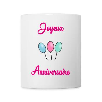 JOYEUX ANNIVERSAIRE - Mug blanc - blanc - Devant