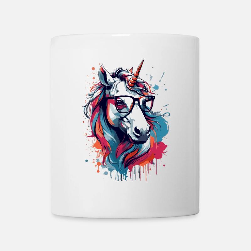 Bunter Einhorn Kunstdruck - Tasse - Weiß