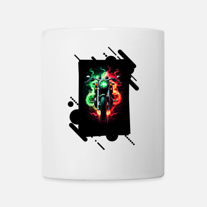 Neon Colorful Motorcycle - Mug - white