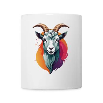 Colorful graphic goat goat portrait - Mug - white - Front