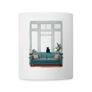 Katze allein zu Hause - Tasse - Weiß - Vorne