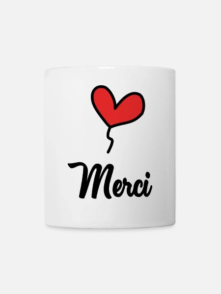 MERCI. THANKS. THANK YOU. ANNIVERSAIRE. NAISSANCE. - Mug blanc - blanc