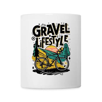 Gravel Lifestyle Cycling Illustration - Mug - white - Front