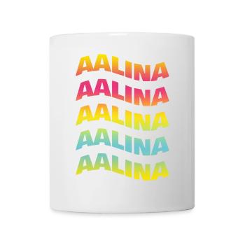 Aalina t-shirt effet vague idée cadeau t-shirt - Mug blanc - blanc - Devant