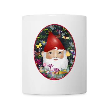 Jardin magique mignon de fleurs de nain de jardin - Mug blanc - blanc - Devant