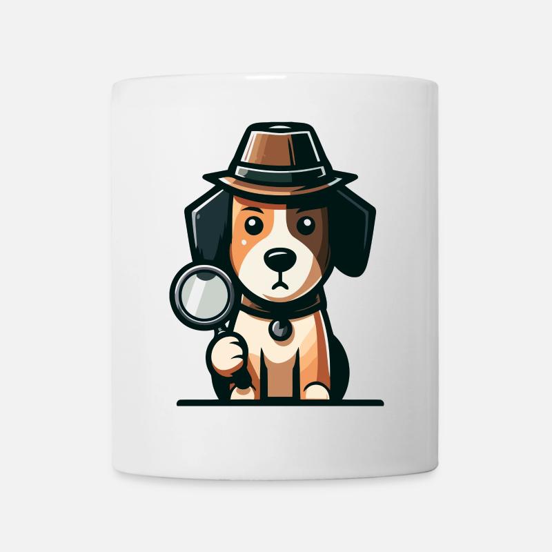 Chien mystère : l’affaire du chien curieux - Mug blanc - blanc