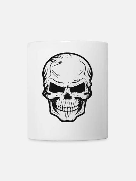 Teschio Oscuro, Cranio, Disegno Teschio - Tazza - bianco