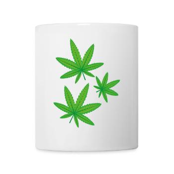 Feuilles de cannabis vertes - Mug blanc - blanc - Devant