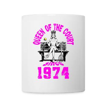 Tennis Shirt Frauen Geburtstag Jubiläum 1974 - Tasse - Weiß - Vorne