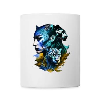 Léopard au visage féminin légendaire - Mug blanc - blanc - Devant