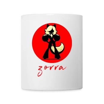 Renard à fond rouge - Mug blanc - blanc - Devant