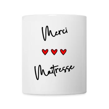 MERCI. MAÎTRESSE. MAÎTRE. MERCI MAÎTRESSE - Mug blanc - blanc - Devant