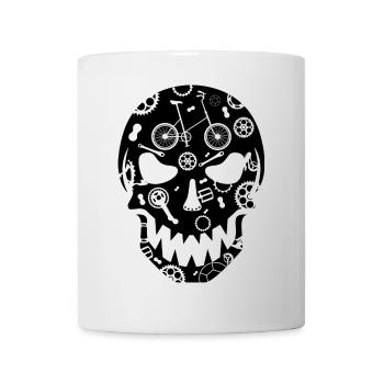 Skull Totenkopf Rowdy Bike Gothic Klapprad Bicycle - Tasse - Weiß - Vorne