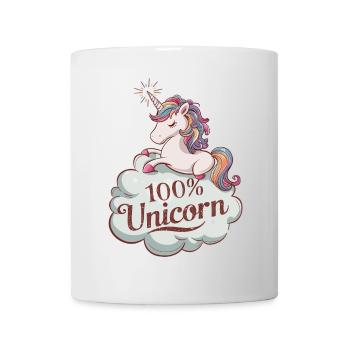 100% Licorne - Design de licorne authentique - Mug blanc - blanc - Devant