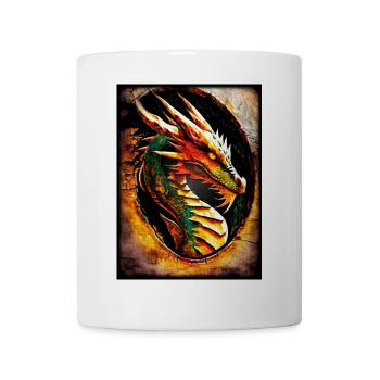 Feuerdrache im Kreis - Tasse - Weiß - Vorne