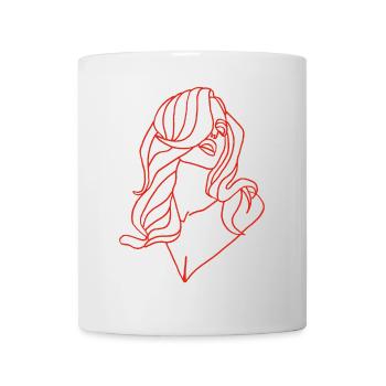 Portrait of a woman in red - Mug - white - Front