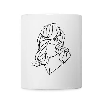 Portrait of a woman in black - Mug - white - Front