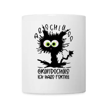 Grundschule Abschluss 2026 Katze Ich habe fertig  - Tasse - Weiß - Vorne