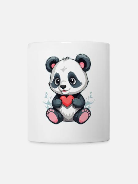 Panda mit Herz - Tasse - Weiß