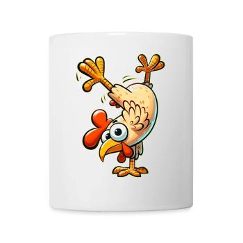 Drôle de poulet coq poule yoga équilibre sur les mains fitness - Mug blanc - blanc - Devant