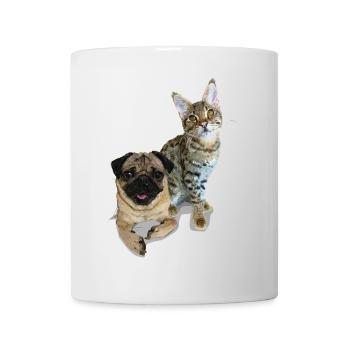 Pug and cat - Mug - white - Front