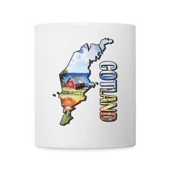 Aquarell Landkarte Gotland - Tasse - Weiß - Vorne