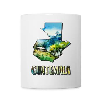 Aquarell Landkarte Guatemala - Tasse - Weiß - Vorne