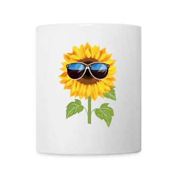 Sunflower with sunglasses - Mug - white - Front
