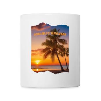 Holiday Dreams - Plage avec coucher de soleil - Mug blanc - blanc - Devant