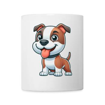 Chien mignon Pitbull American Staffordshire Terrier - Mug blanc - blanc - Devant