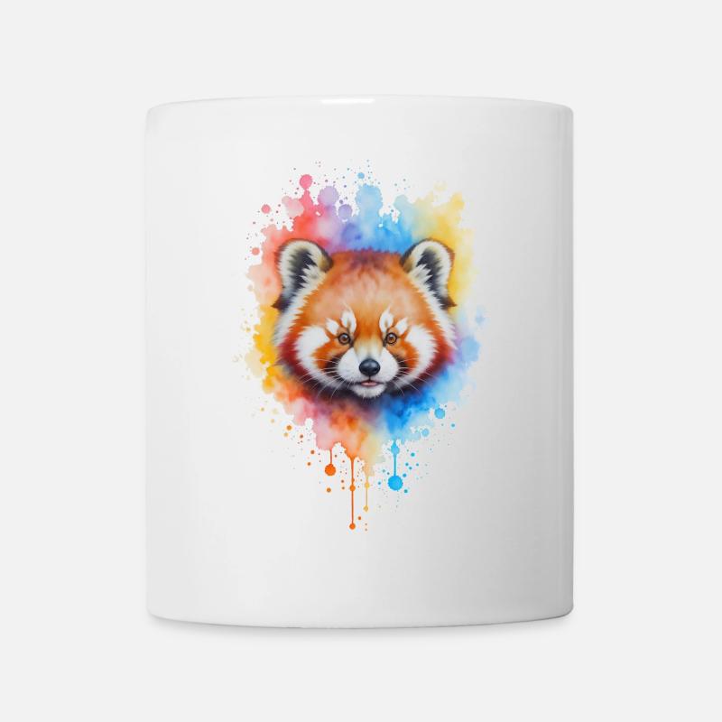 Rot Panda Aquarell Splash - Tasse - Weiß