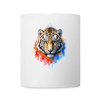 Portrait du tigre à l’aquarelle - Mug blanc - blanc - Devant