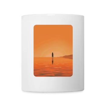 silhouette de coucher de soleil - Mug blanc - blanc - Devant