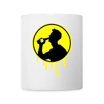 Flasche Bier Trinken - Tasse - Weiß - Vorne
