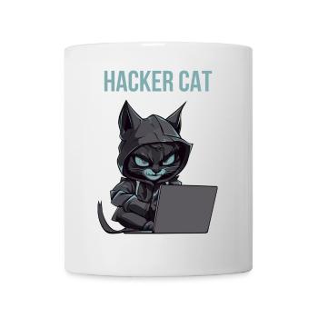 hacker cat hood - Mug blanc - blanc - Devant