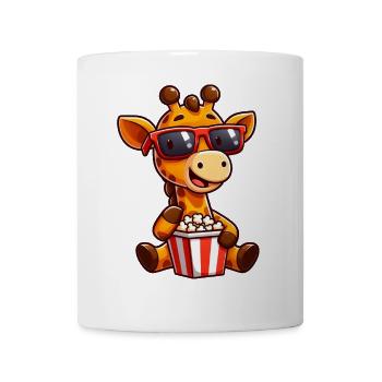 Coole Giraffe Popcorn Kino Film Filmliebhaber Film - Tasse - Weiß - Vorne
