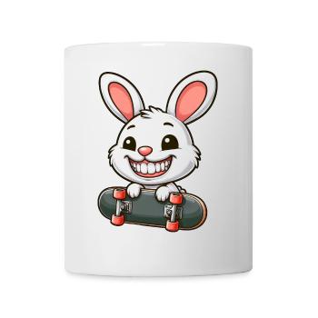 Süßer weißer Hase Kaninchen Skateboard - Tasse - Weiß - Vorne